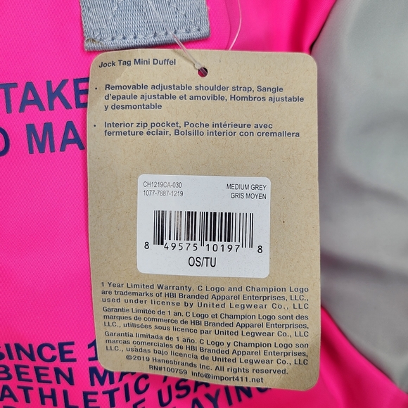 New Champion Jock Tag Mini Duffel Bag - Picture 2 of 5